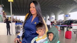 Kashmera Shah gets clicked with kids at the airport