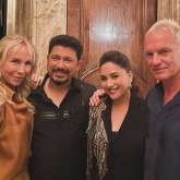 Madhuri Dixit and Shriram Nene strike a pose with Sting after his Lollapalooza India 2024 performance in Mumbai, see pics