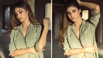 Mouni Roy is raising the temperature in sage green shirt and ripped denim jeans