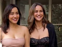 Neha & Aisha Sharma smile for paps as they get clicked in the city