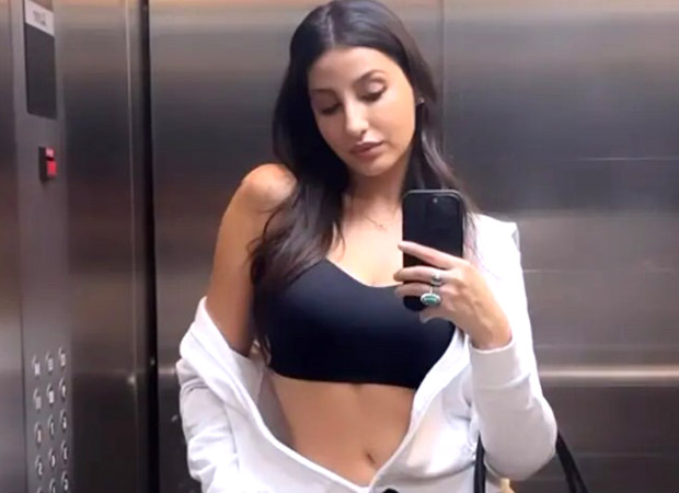 Nora Fatehi keeps it monochrome sporty chic in black bralette and white shorts