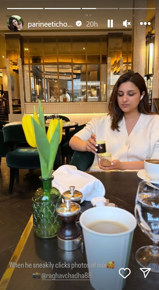 Parineeti Chopra shares sneaky snapshot clicked by husband Raghav Chadha