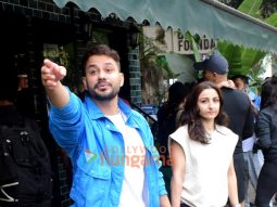 Photos: Neha Dhupia, Angad Bedi, Kunal Kemmu and Soha Ali Khan snapped outside a cafe in Bandra