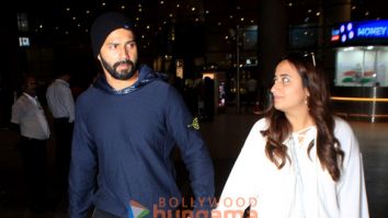 Photos: Varun Dhawan and Natasha Dalal snapped at the airport