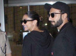 Power Couple Ranveer Singh & Deepika Padukone twin in black at the airport