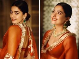 Rashmika Mandanna extends Makar Sankranti wishes to her fans while elegantly showcasing a terracotta-toned lehenga