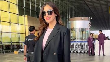 Sophie Choudry greets paps as she gets clicked at the airport
