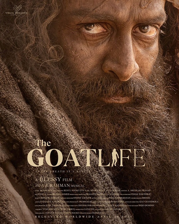 Prabhas unveils first look poster of Prithviraj Sukumaran starrer The Goat Life