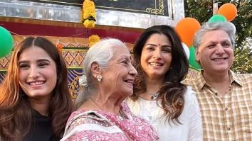 Raveena Tandon honours late father Ravi Tandon with chowk inauguration in Juhu; see pics