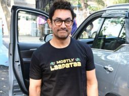 Aamir Khan flaunts his ‘Mostly Laapataa’ T-shirt while posing for paps