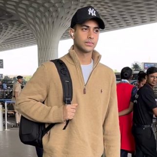 Agastya Nanda strikes a pose for paps as he gets clicked at the airport