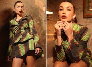 Amy Jackson plays it chic in plaid skirt set for Crakk promotions