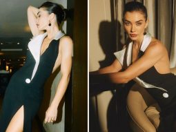 Amy Jackson opts for a monochromatic gown for Crakk promotions and looks absolutely gorgeous