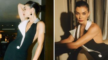 Amy Jackson opts for a monochromatic gown for Crakk promotions and looks absolutely gorgeous