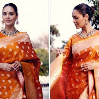 Esha Gupta gracefully embraces tradition in a stunning mango-orange saree at the Chitra Bharti Film Festival