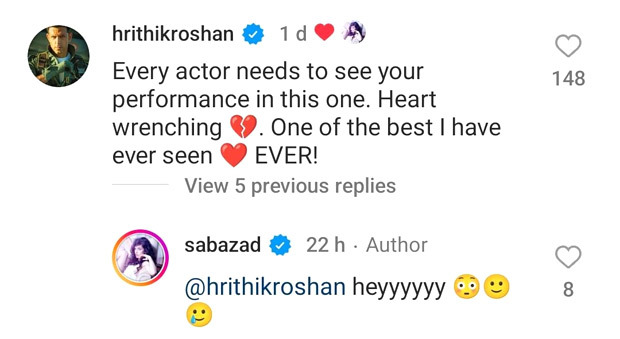 Hrithik Roshan calls Saba Azad starrer Songs of Paradise ‘heart-wrenching’: “Every actor needs to see your performance in this one”