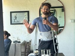 Hrithik Roshan pens thoughtful note on “Male strength” after an injury; poses in crutches