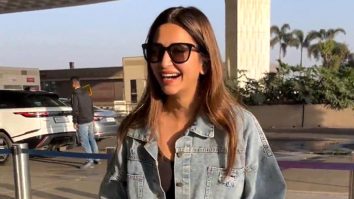 Kriti Kharbanda flashes a cute smile for paps at the airport