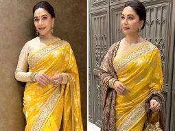Madhuri Dixit continues her stylish saree streak in glorious yellow saree by Anita Dongre worth Rs.70,000