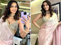 Manushi Chhillar all dolled up in a blush pink saree for Operation Valentine promotions is all the ethnic inspiration we need