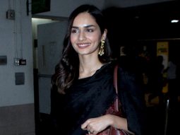 Looking very pretty, paps compliment Manushi Chhillar as she gets clicked at the airport