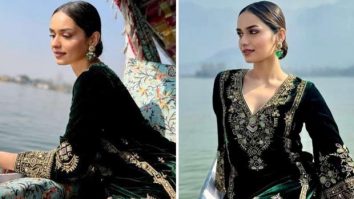 Manushi Chhillar dazzles in velvet suit for Operation Valentine promotion Manushi Chhillar dazzles in velvet suit for Operation Valentine promotion