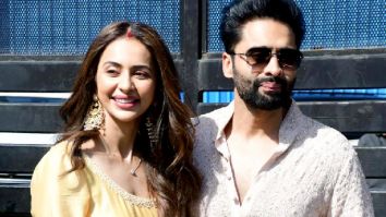 Photos: Newlyweds Rakul Preet Singh and Jackky Bhagnani arrived at a private airport in Mumbai