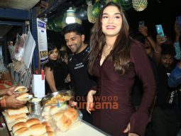 Photos: Saie Manjrekar and Guru Randhawa enjoying Vada Pav in Juhu