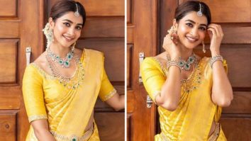 Pooja Hegde looks traditionally gorgeous in yellow kanjivaram saree