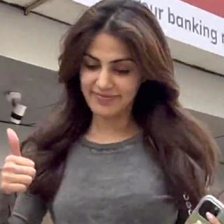 Rhea Chakraborty greets paps as she gets clicked post workout session