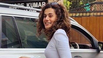Taapsee Pannu is all smiles as she poses for paps with director Sujoy Ghosh