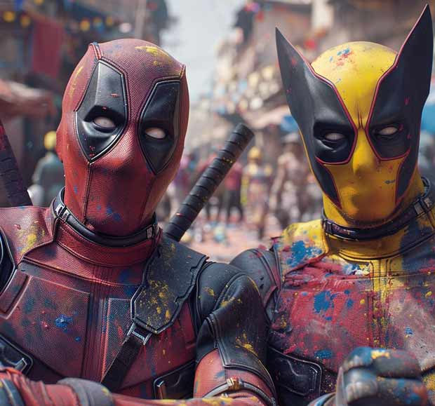 AI shows Deadpool & Wolverine celebrating Holi in India! See pics