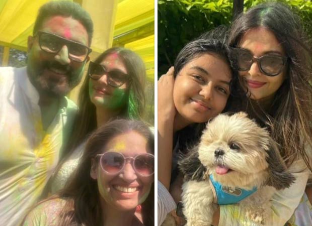 Aishwarya Rai Bachchan celebrates Holi with Aaradhya and Abhishek Bachchan