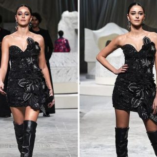 Ananya Panday looks sensational in black achromatic 3D-embroidered strapless Rahul Mishra dress with knee-high boots as she closes Lakme Fashion Week 2024, watch
