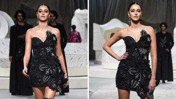 Ananya Panday looks sensational in black achromatic 3D-embroidered strapless Rahul Mishra dress with knee-high boots as she closes Lakme Fashion Week 2024, watch