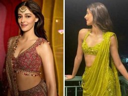 Ananya Panday stuns in vibrant hues, turning heads in a green saree and red lehenga at Anant Ambani and Radhika Merchant’s pre-wedding festivities