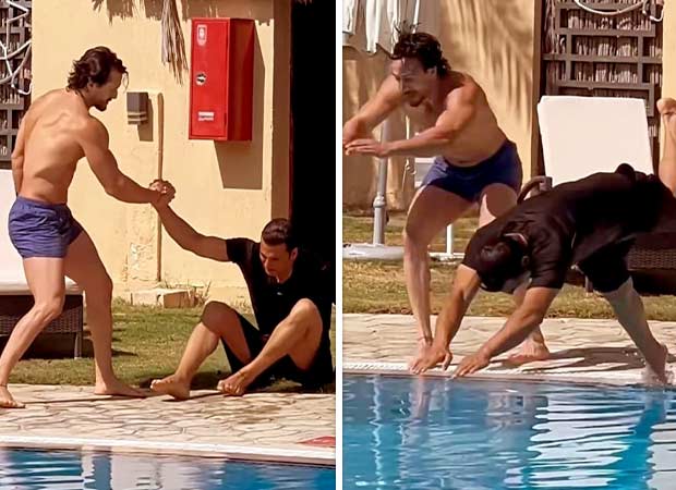 Bade Miyan Chote Miyan Tiger Shroff pranks Akshay Kumar in swimming race “Hisaab barabar bade” 