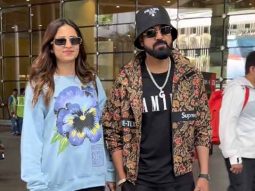 Gippy Grewal & Sargun Mehta are all smiles as they get clicked at the airport