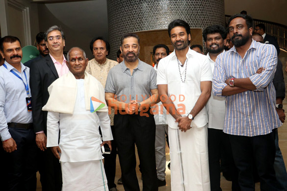 photos dhanush kamal haasan and others snapped at ilaiyaraaja biopic movie launch event 5