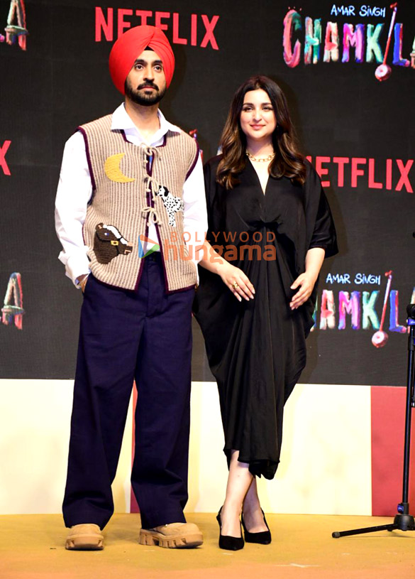 photos diljit dosanjh parineeti chopra imtiaz ali a r rahman and others snapped at the trailer launch of amar singh chamkila 2