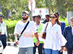 Photos: Ranveer Singh and Deepika Padukone among others snapped at Jamnagar airport