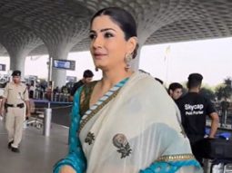 Pretty naari in a saree! Raveena Tandon gets clicked at the airport