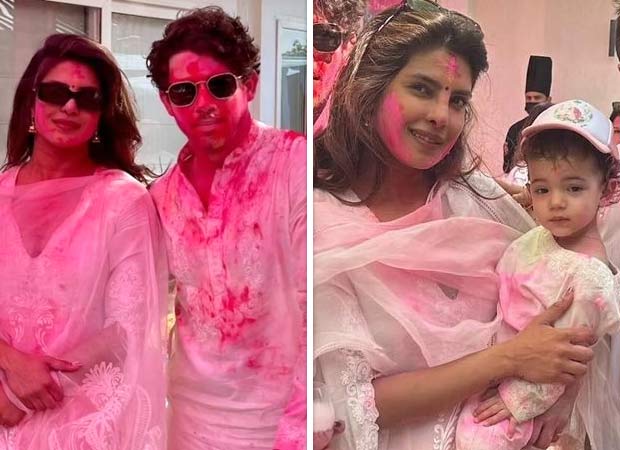 Priyanka Chopra and Nick Jonas enjoy Holi with daughter Malti Marie in Mumbai at a party, watch video Priyanka Chopra and Nick Jonas enjoy Holi with daughter Malti Marie in Mumbai at a party, watch video