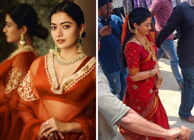 Rashmika Mandanna dresses in beautiful red saree and temple jewellery for Pushpa 2: The Rule; photo goes viral