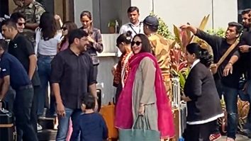 Saif Ali Khan & Kareena Kapoor Khan with baby Jeh & Taimur at the airport