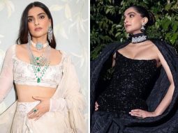 Sonam Kapoor made a grand entrance at the pre-wedding celebrations of Anant Ambani and Radhika Merchant, donning a regal Anamika Khanna lehenga and an exquisite Amit Al Kasm gown