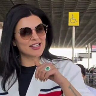 Sushmita Sen greets paps as she gets clicked with Rohman Shawl at the airport