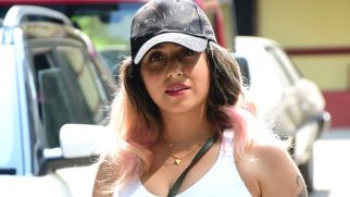 Neha Bhasin poses for paps with her little pup as she gets clicked