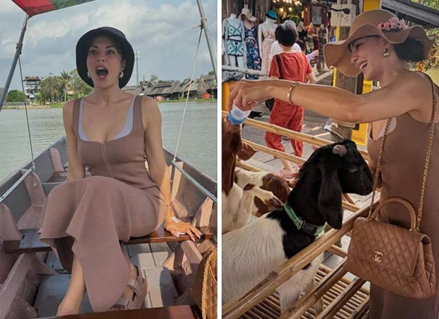 Jacqueline Fernandez enjoys the floating boat market in Pattaya, plays with baby goats, see photos and videos