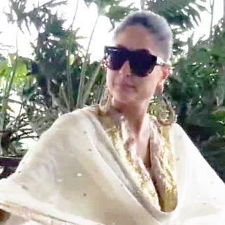 Kareena Kapoor Khan gets clicked at the airport by paps in a white anarkali